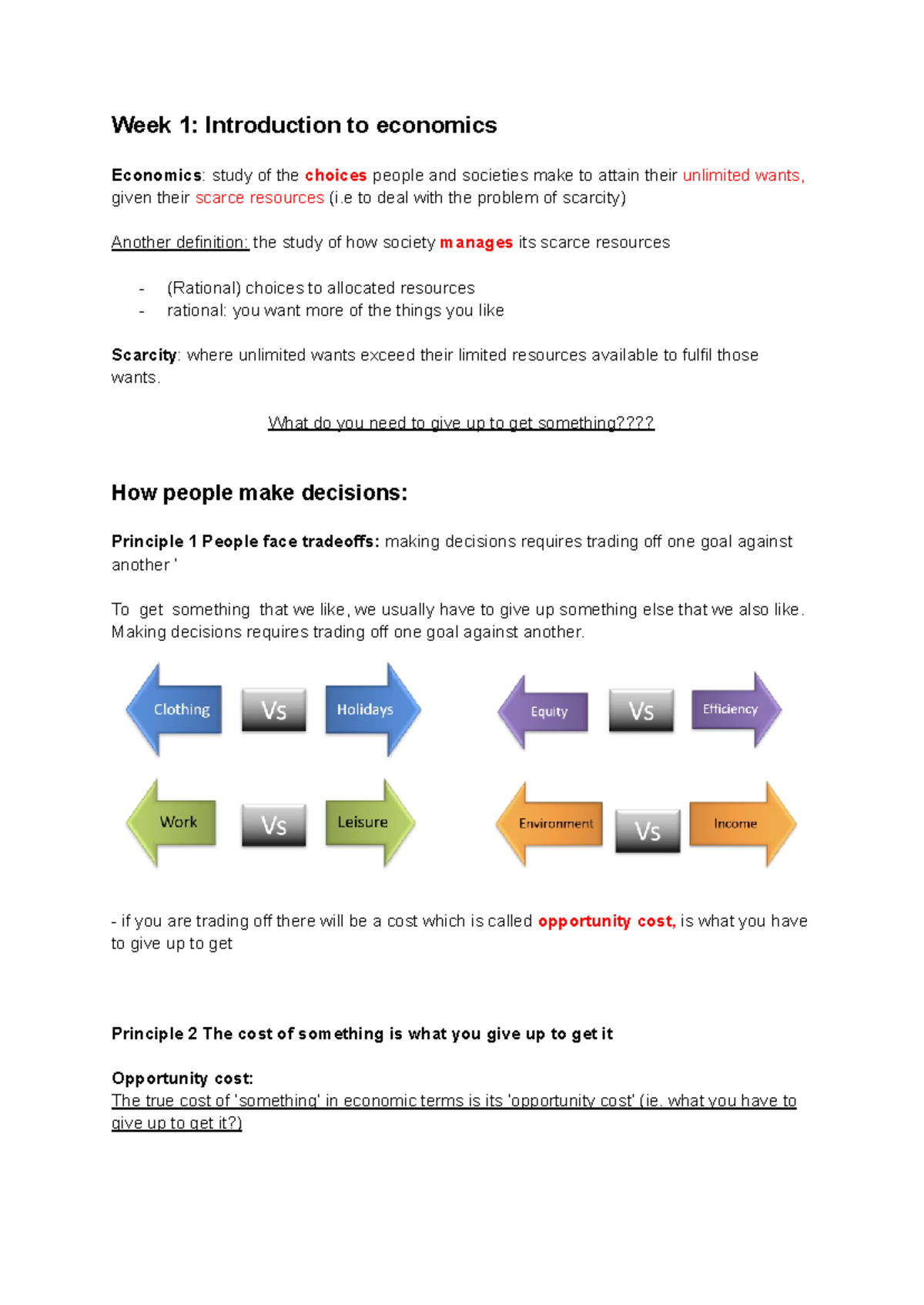 ECT1100: Week 1 Economic Principles and Concepts Overview - Studocu