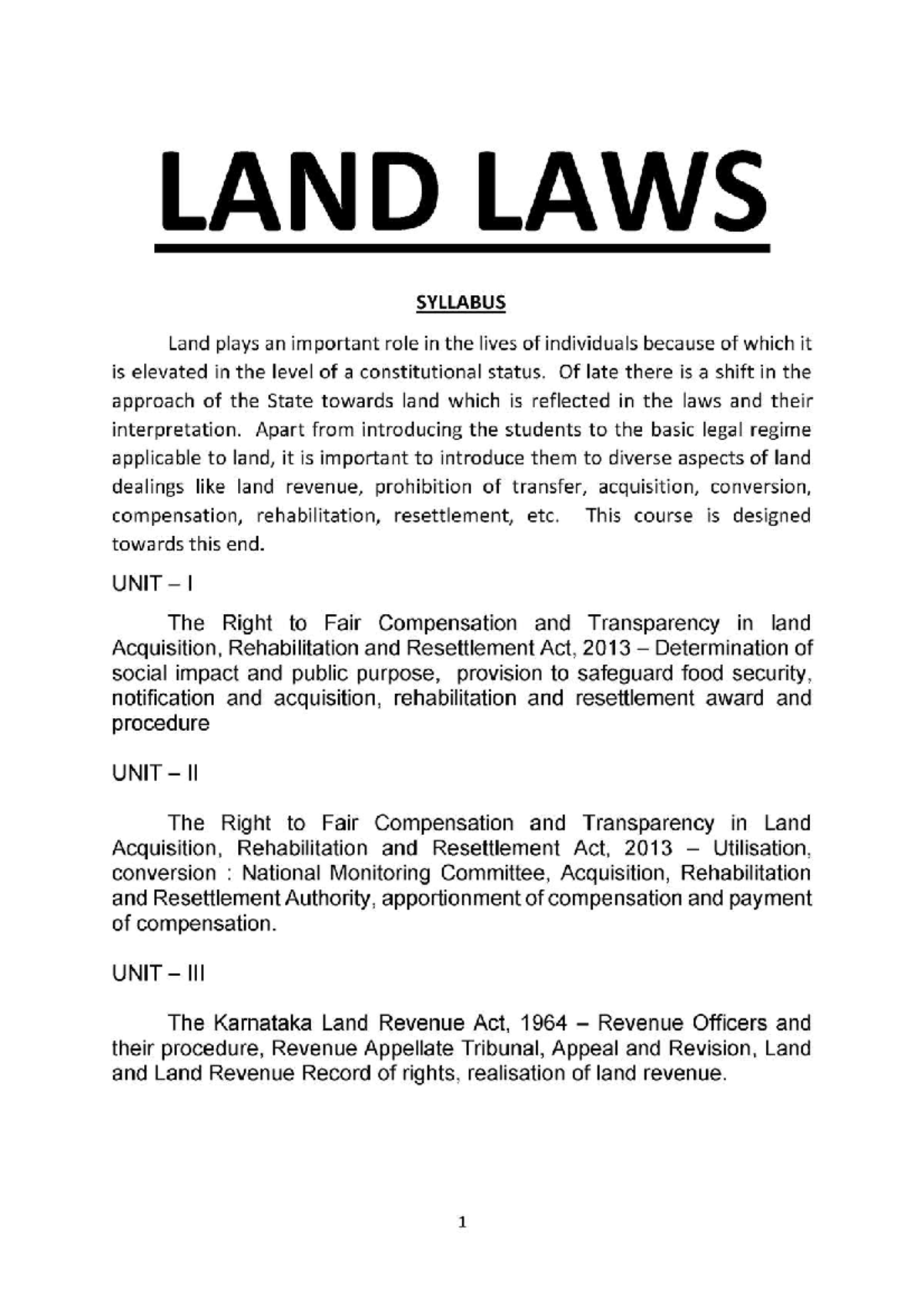 LAW 101: Comprehensive Notes on Land Law & Acquisitions - Studocu