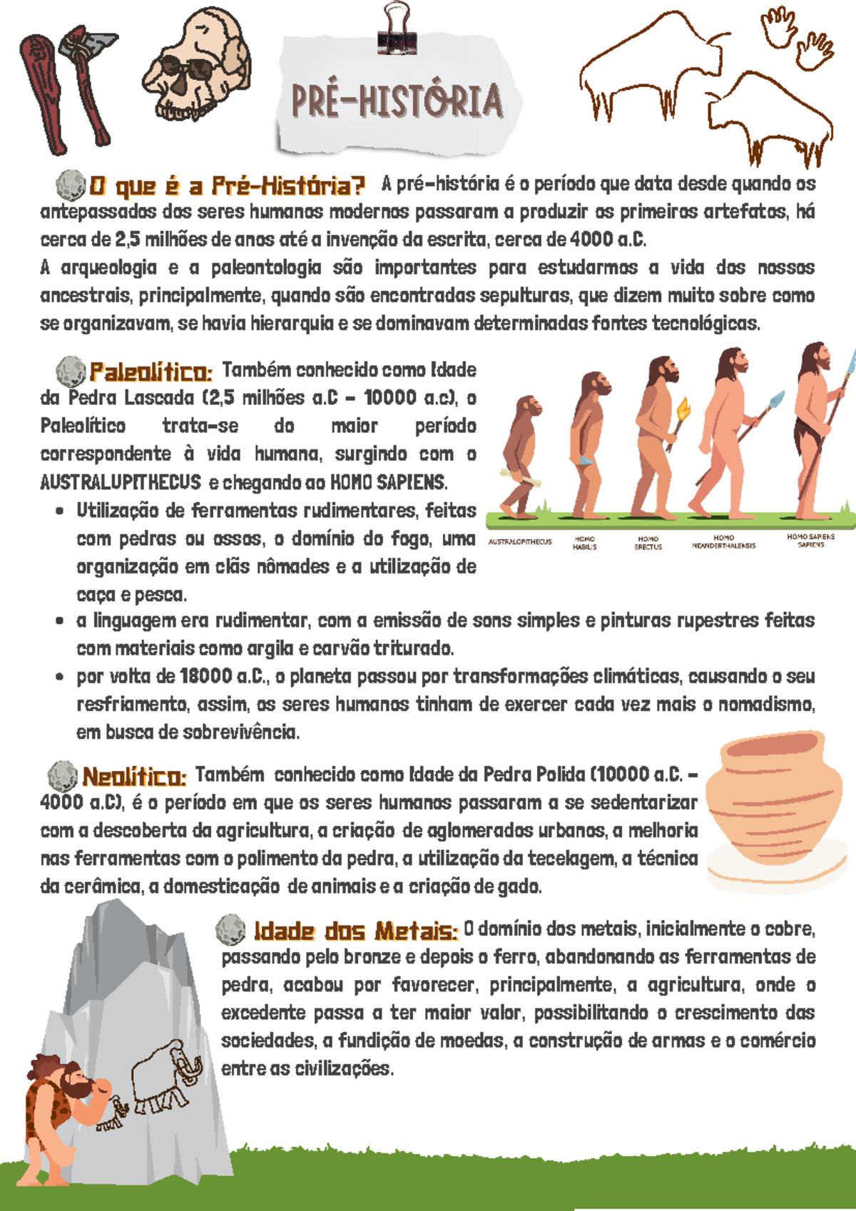 Pré-história - ANOTAÇÕES DE AULA - PRÉ-HISTÓRIAPRÉ-HISTÓRIA O que é a ...