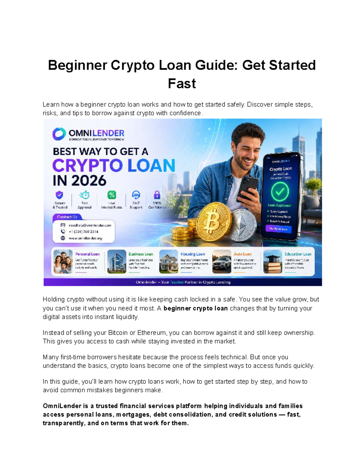 Beginner's Guide to Crypto Loans: Fast Start & Key Tips - Studocu