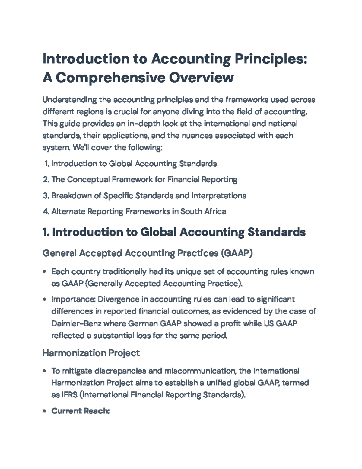 Accounting Principles Overview and Key Frameworks for ACC 202 Students ...
