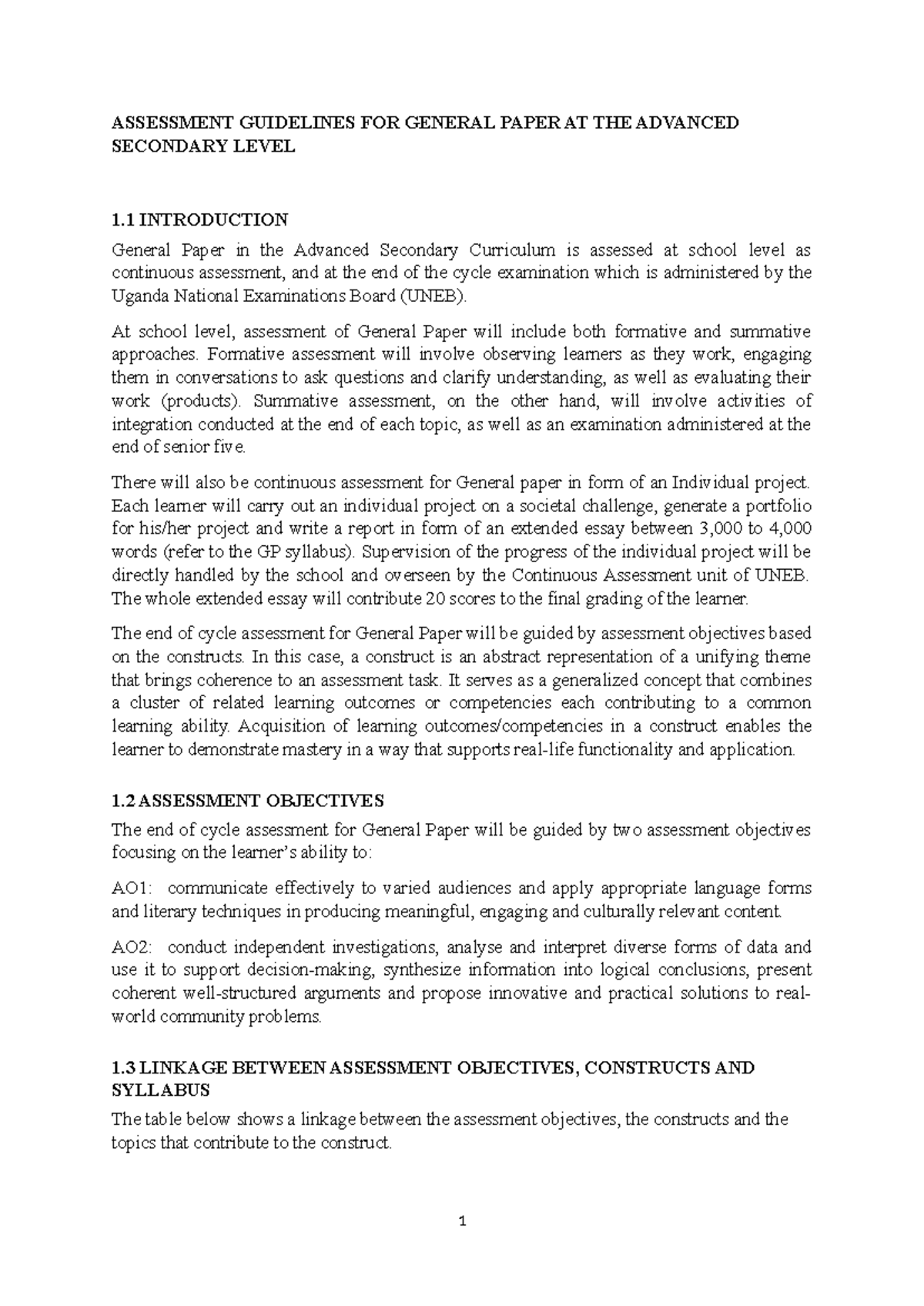 251124 General Paper Assessment Guidelines: Understanding Evaluation ...