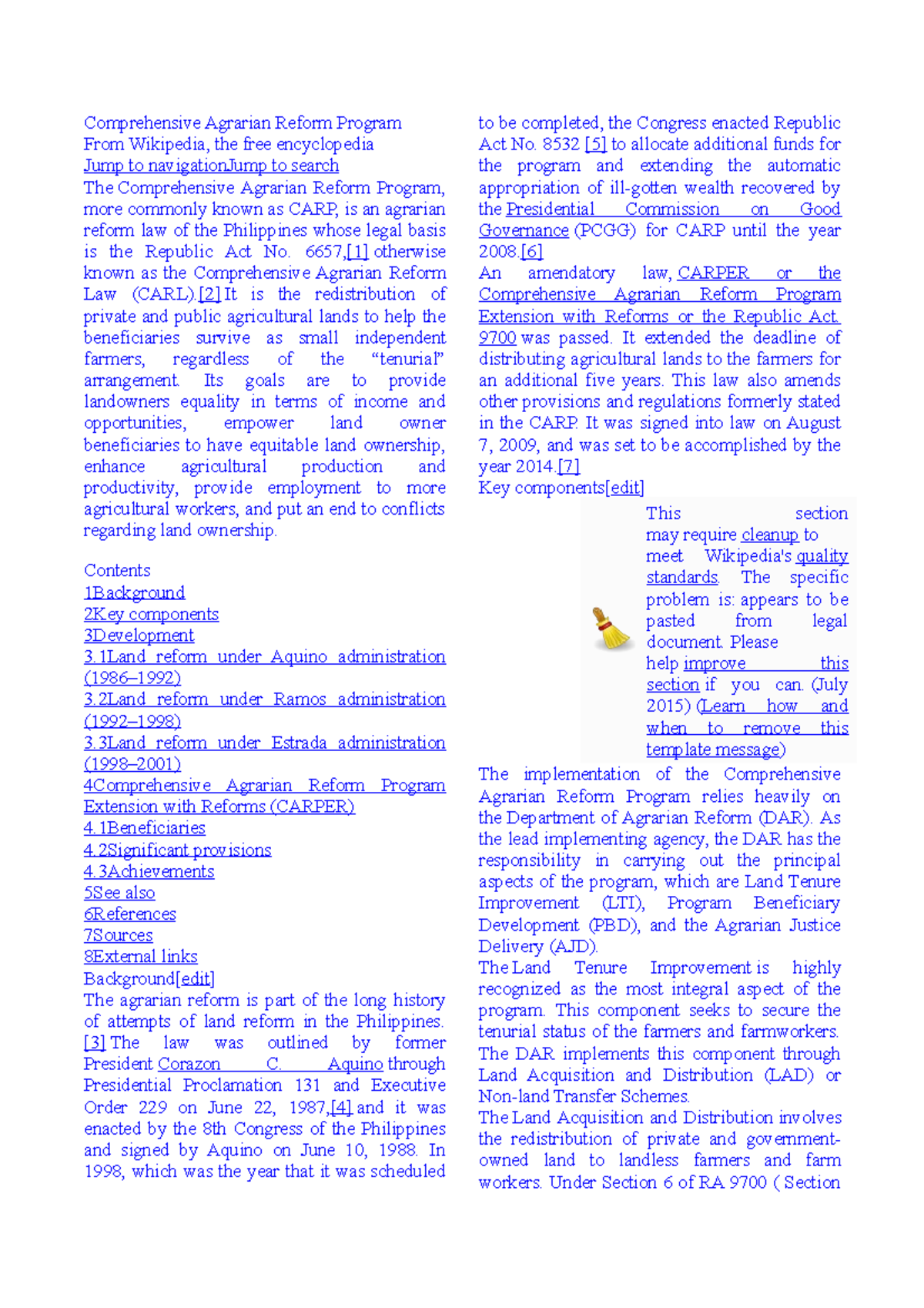 Comprehensive Agrarian Reform Program - 6657,[1] otherwise known as the ...
