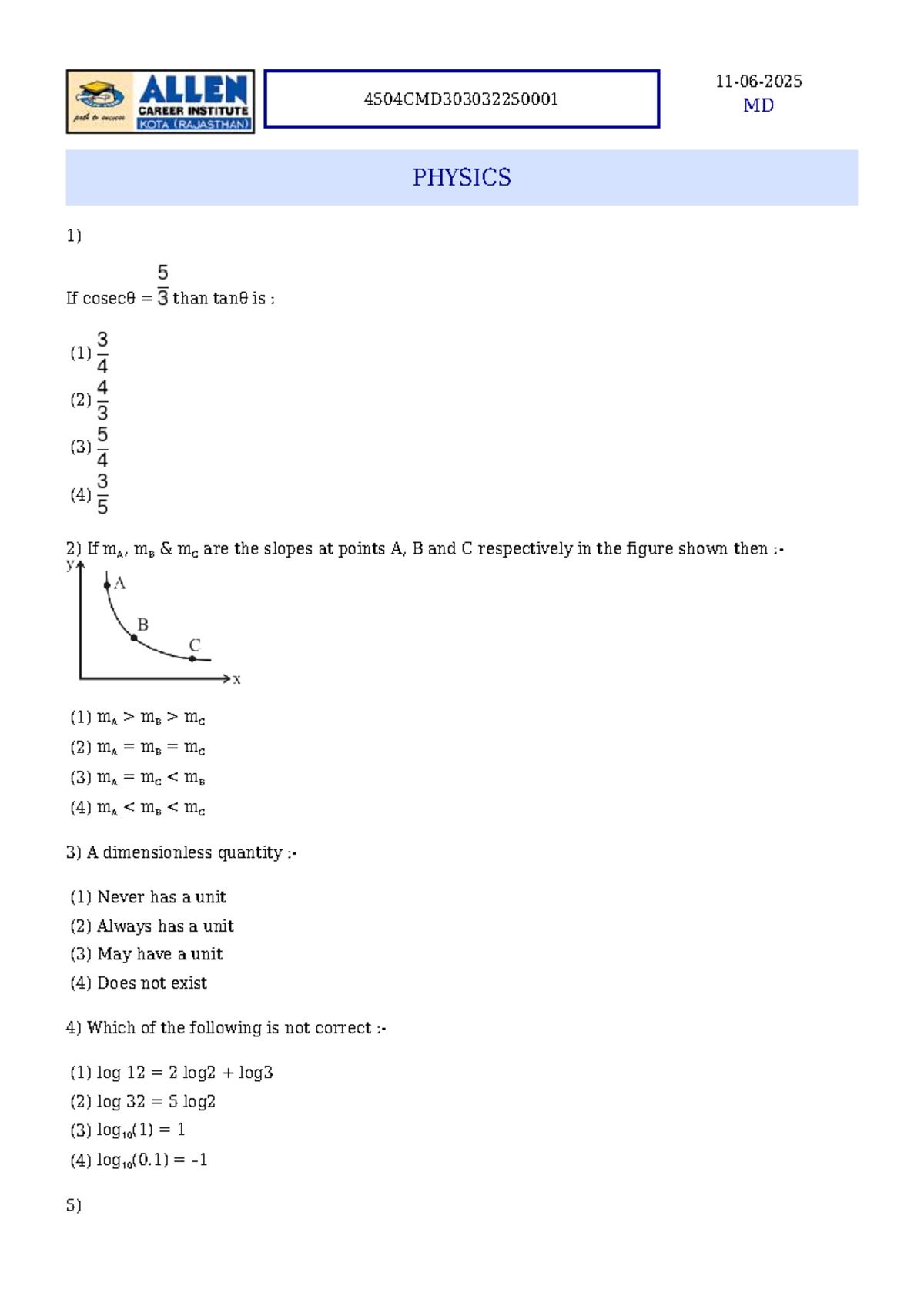 MD PHYSICS Minor 1 PB - Full Syllabus Review and Practice Questions ...