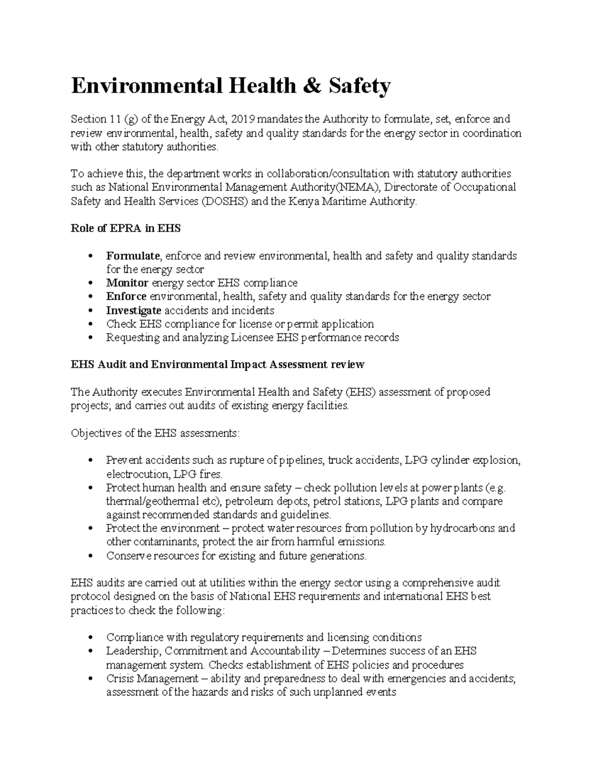 EHS-2019: Standards & Guidelines for Environmental Health in Energy ...