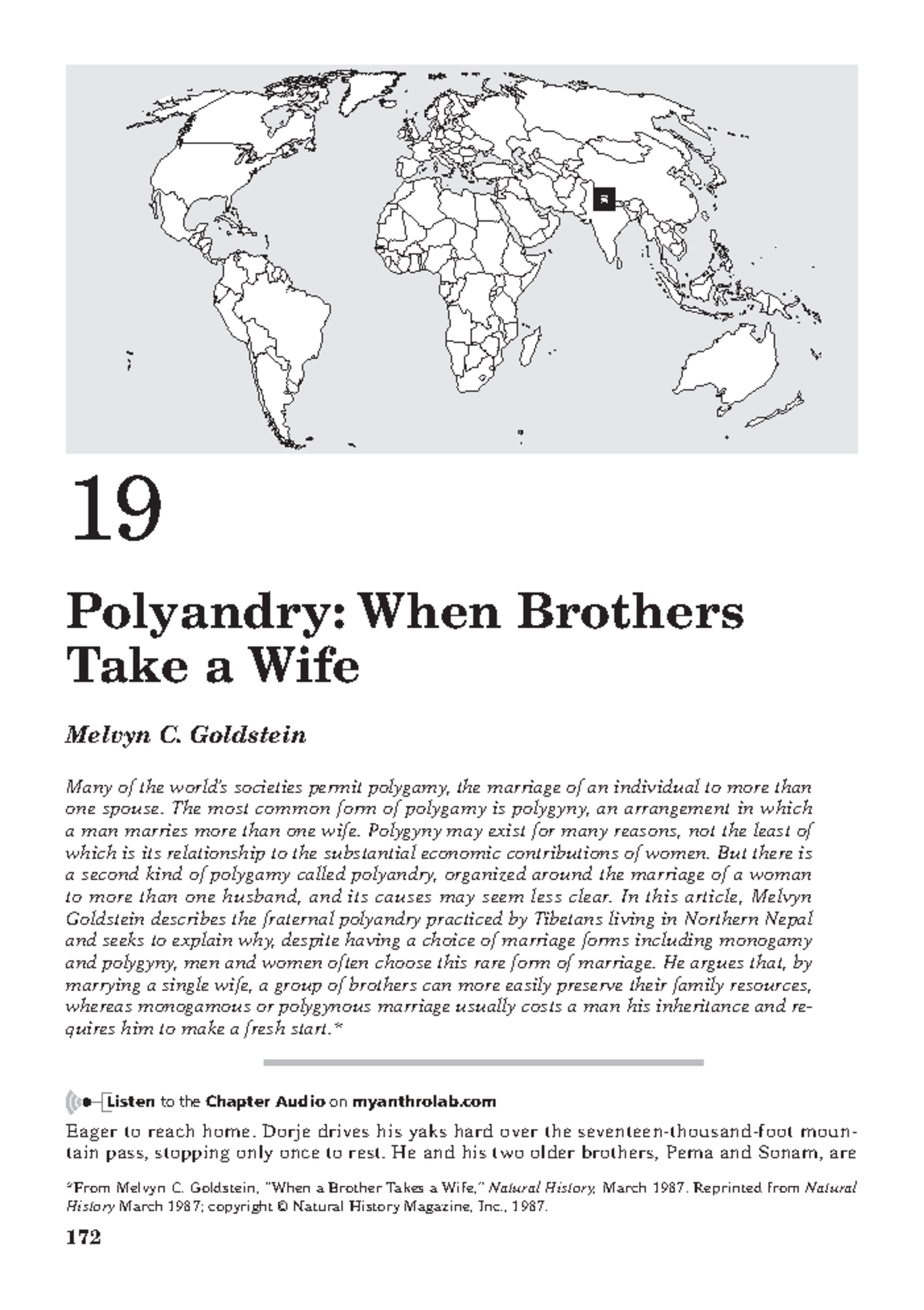 Fraternal Polyandry in Tibetan Society: Economic & Social Insights ...