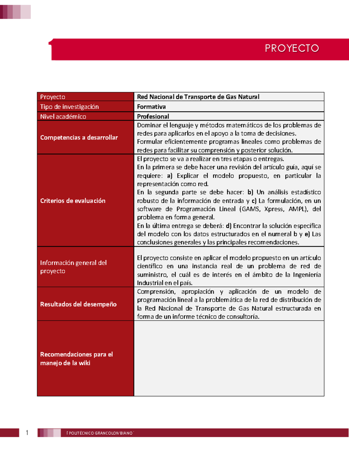Proyecto Final: Red Nacional de Transporte de Gas Natural IO1 2017-2-5 ...