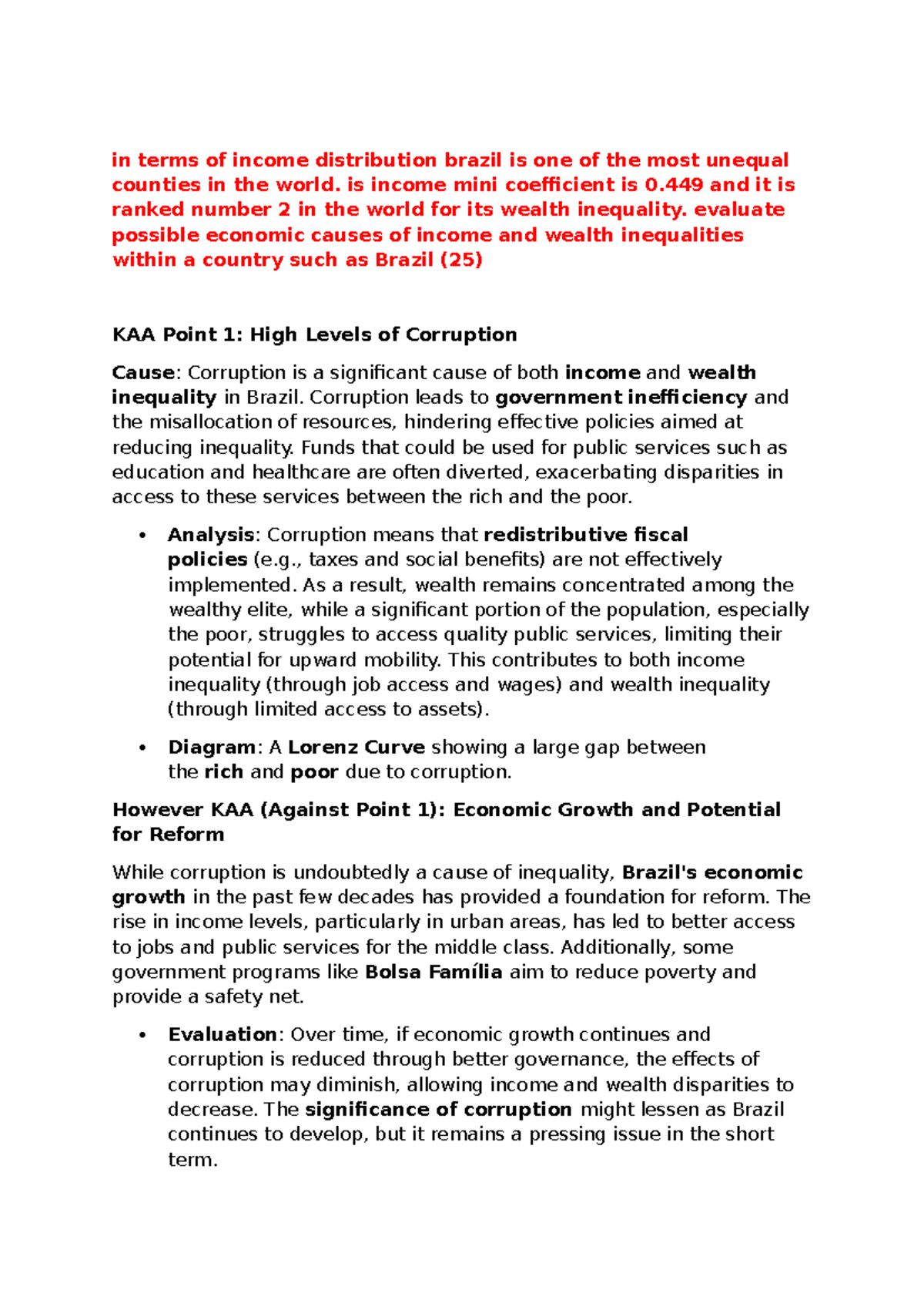 Economic Inequality in Brazil: Causes and Implications (Econ 25:12 ...