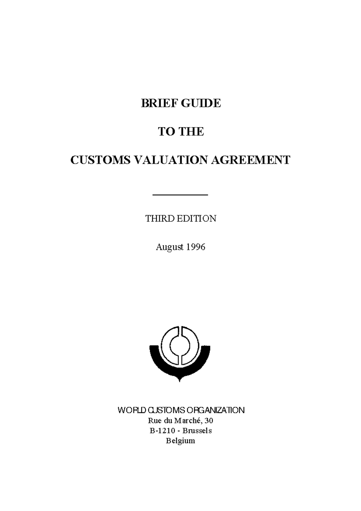 Customs Valuation Agreement: A Brief Guide (3rd Ed.) - Studocu