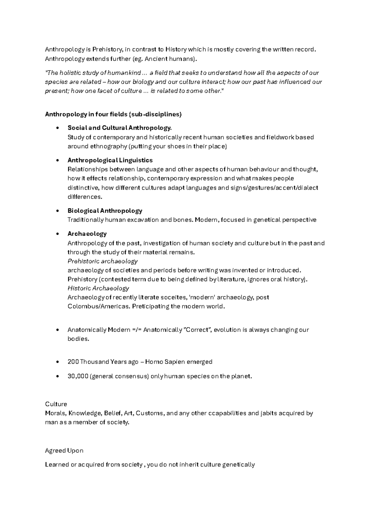 Anth103 Lec 1 - Introduction to Anthropology and Prehistory Concepts ...