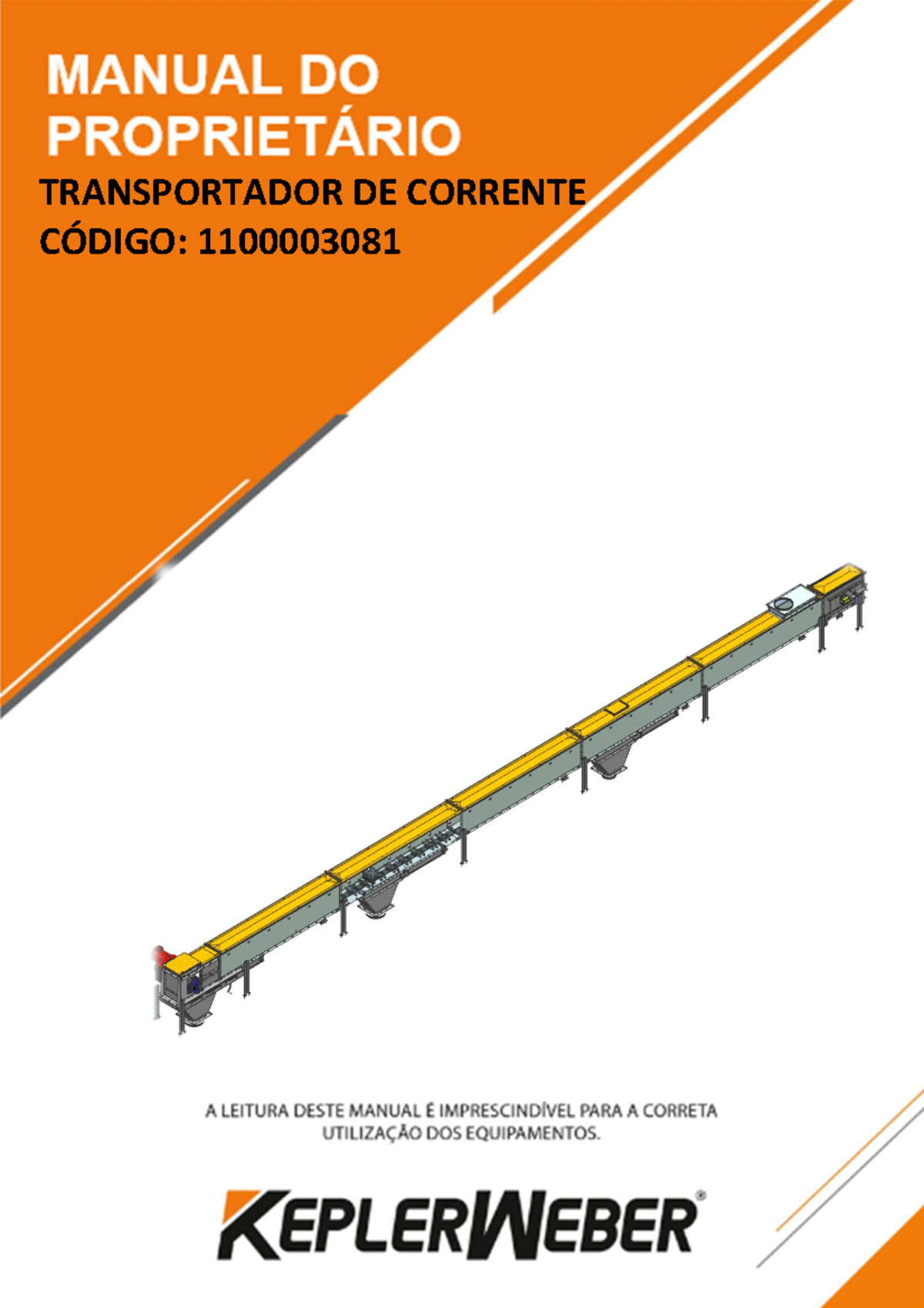 Manual do Proprietário - Transportador de Corrente TCRA 1100003081 - Document Preview