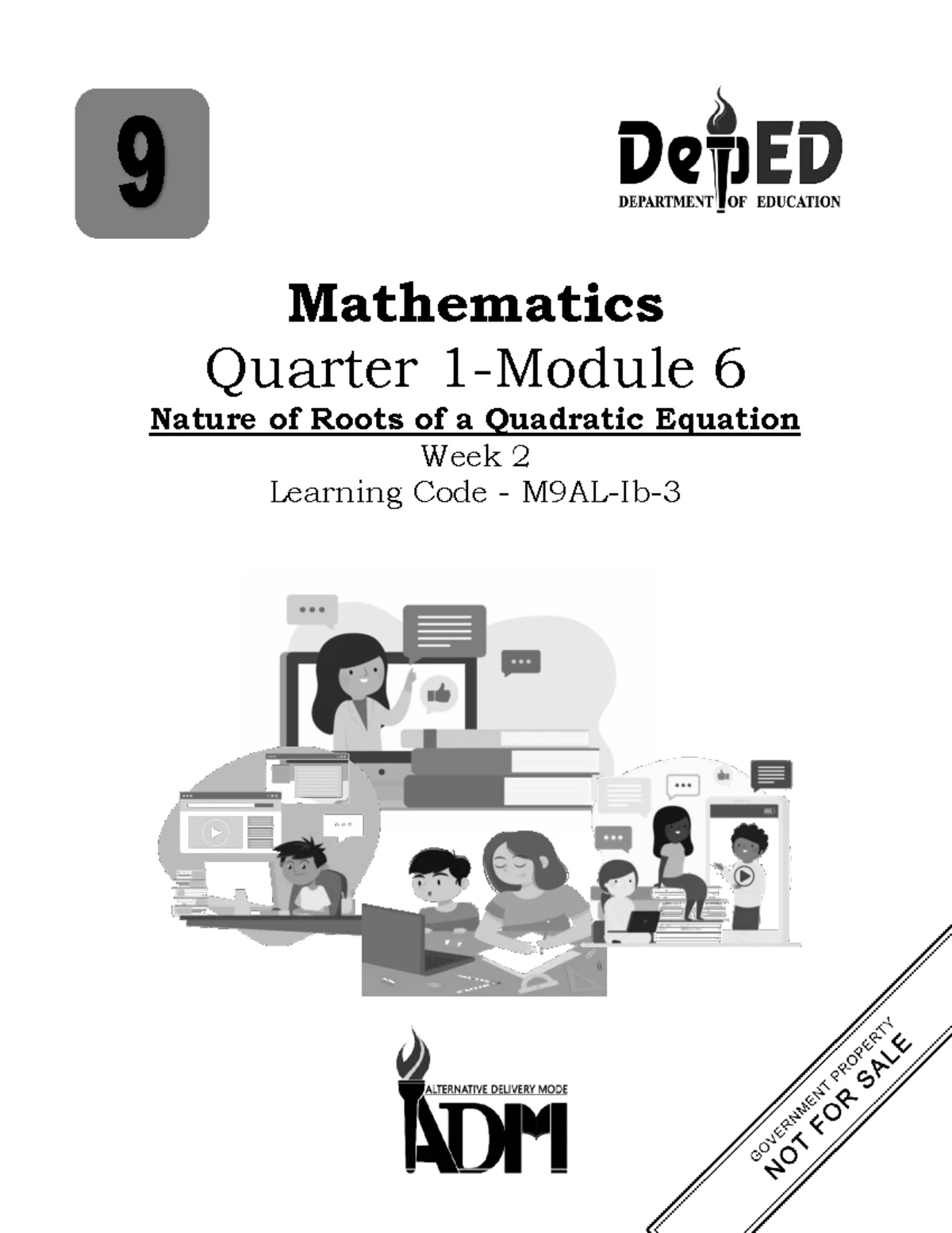 Mathematics G9 Q1 Module 7: Roots & Coefficients of Quadratics - Studocu