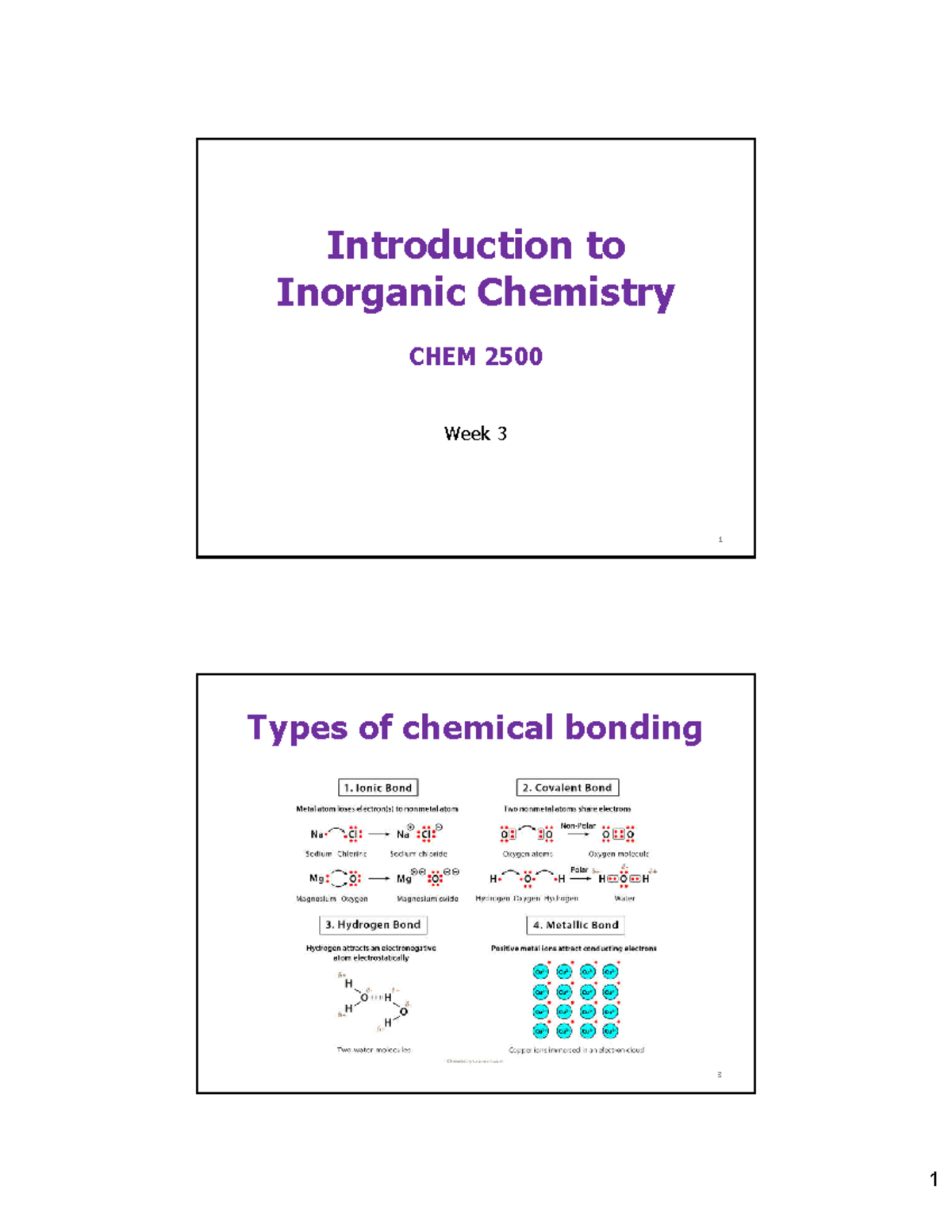 CHEM 2500 Week 3 Lecture: Inorganic Chemistry Bonding - Studocu