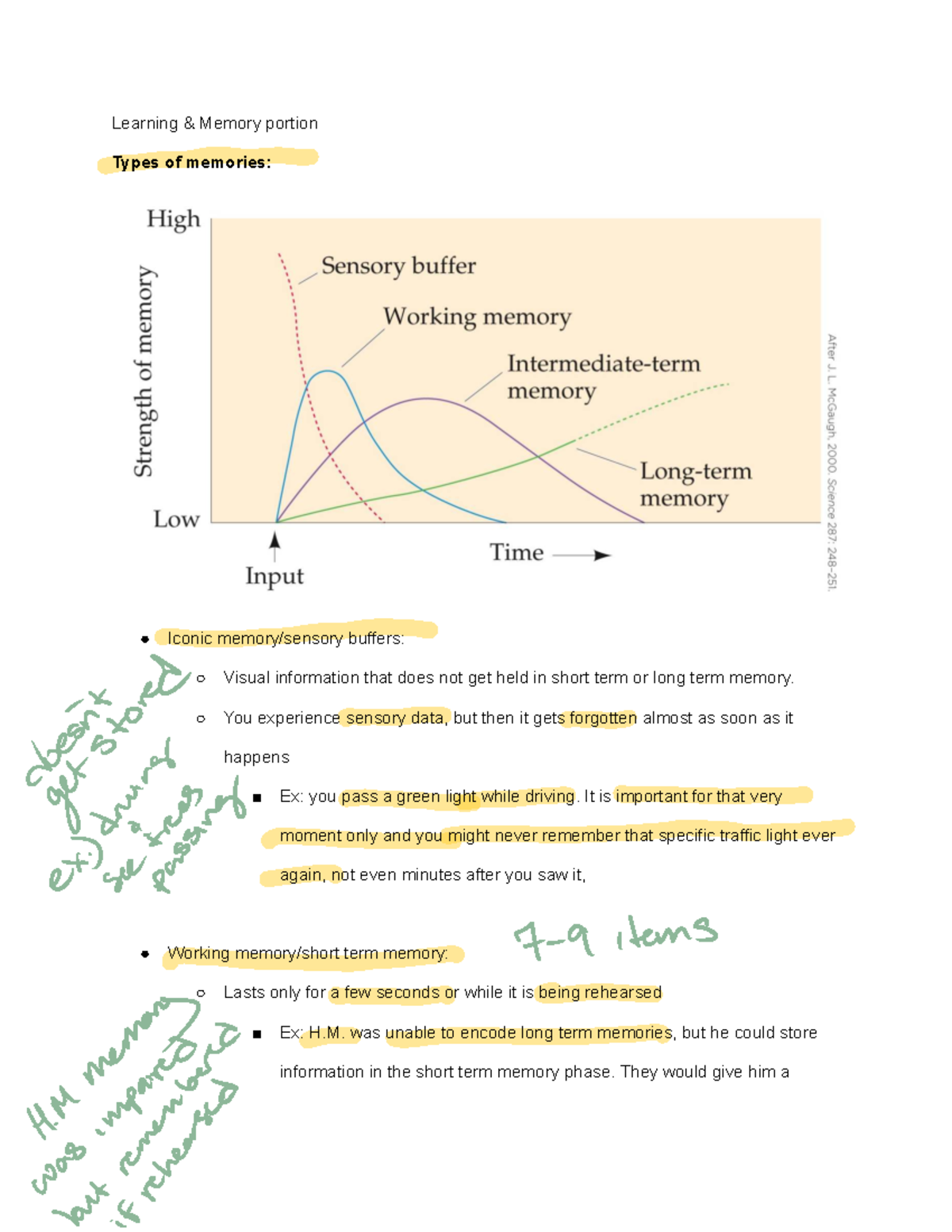 Lecture Notes on Memory Types and Conditioning - Studocu