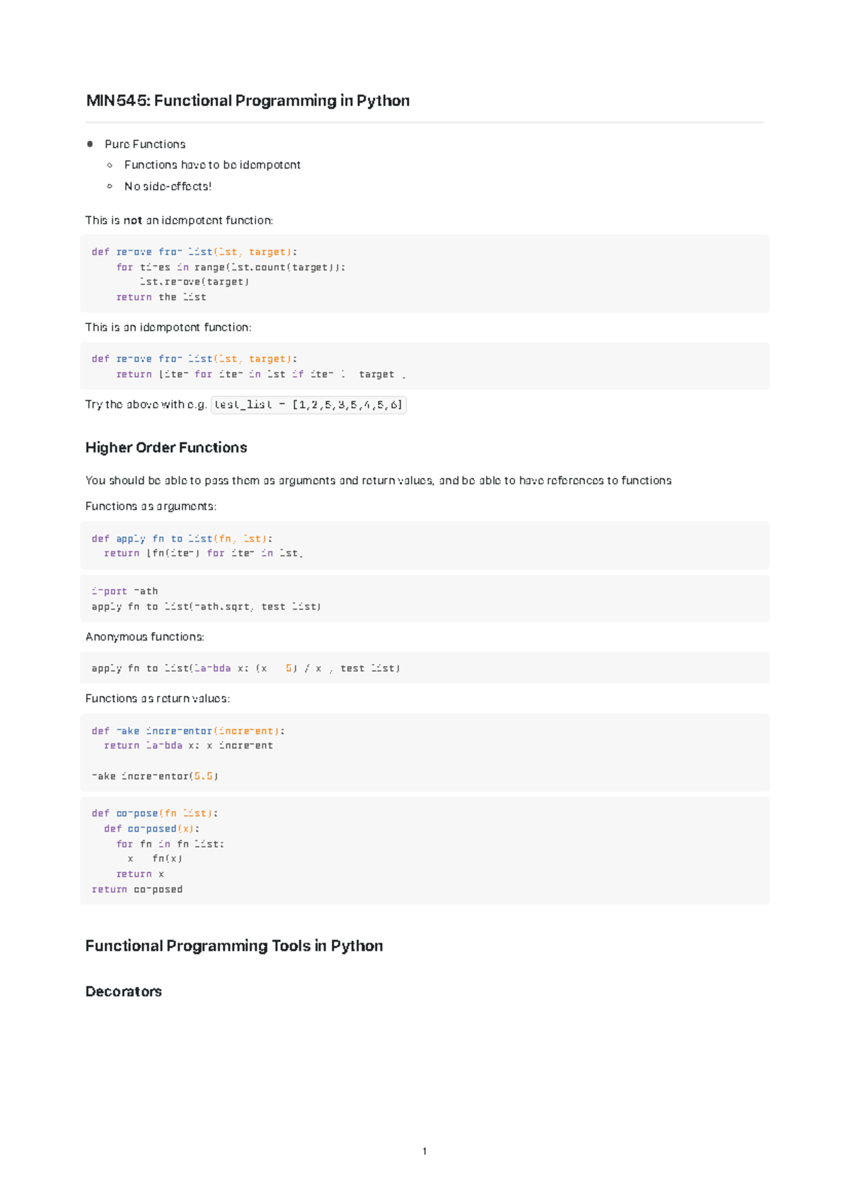 MIN545: Functional Programming in Python - Pure & Higher Order ...