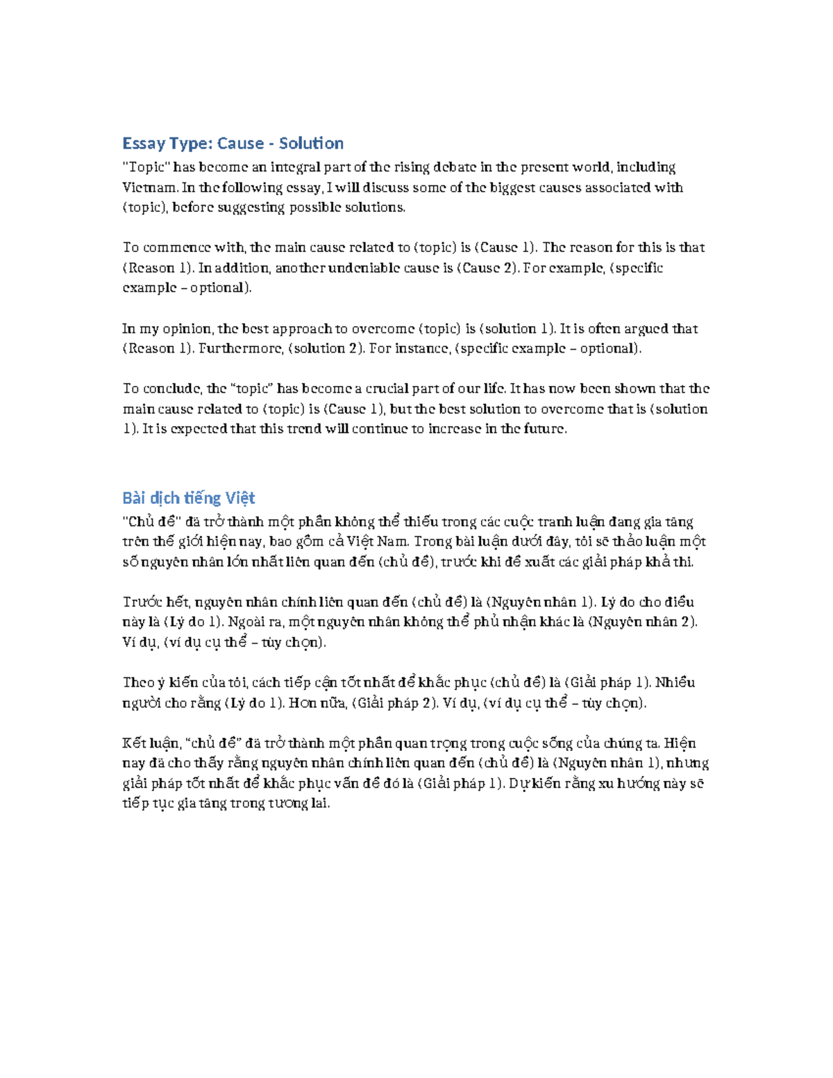 Cause-Solution Essay Structure: Key Points and Guidelines - Studocu