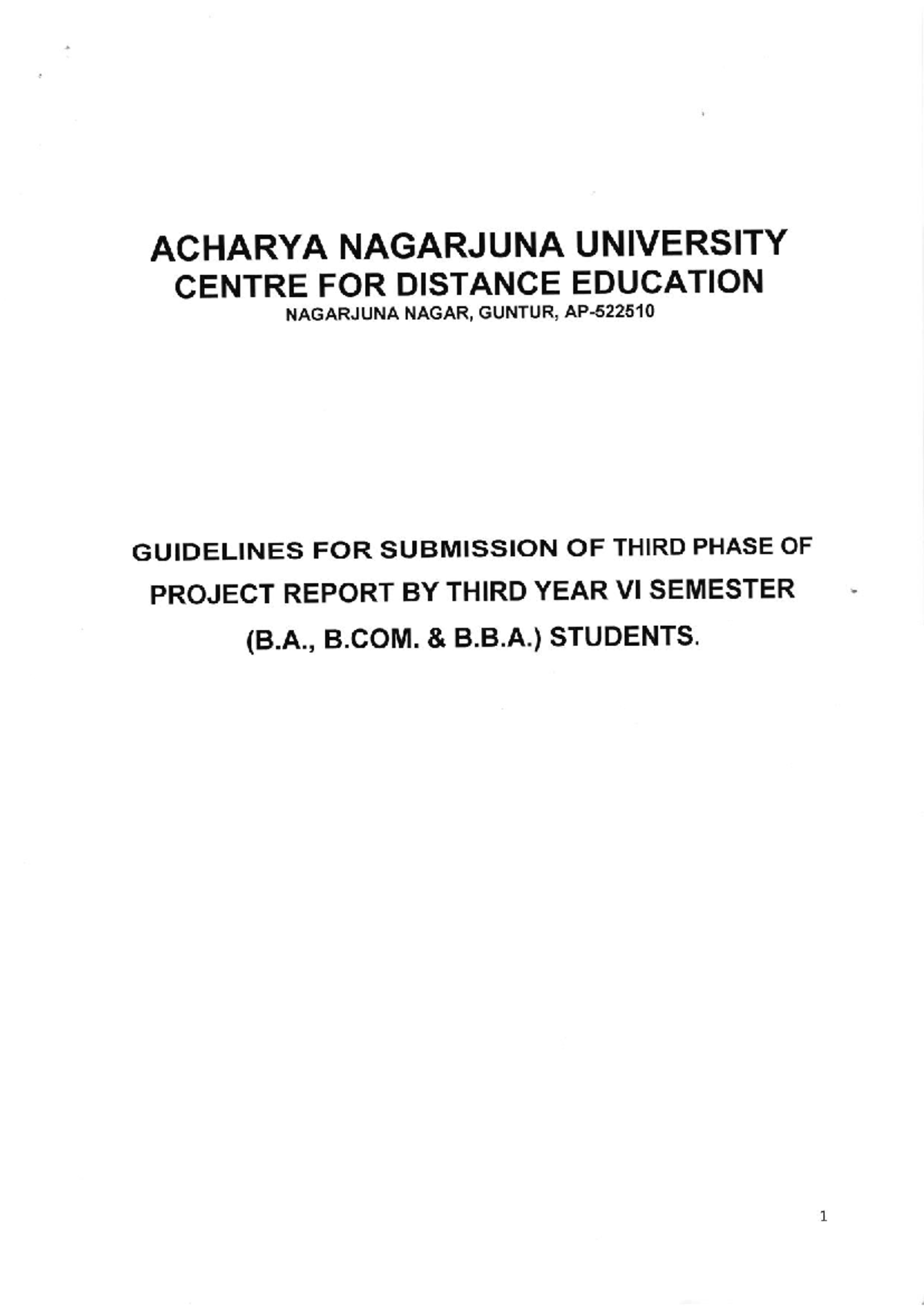 UG3Y6SEM Project Report Submission Guidelines for Final Year Students ...
