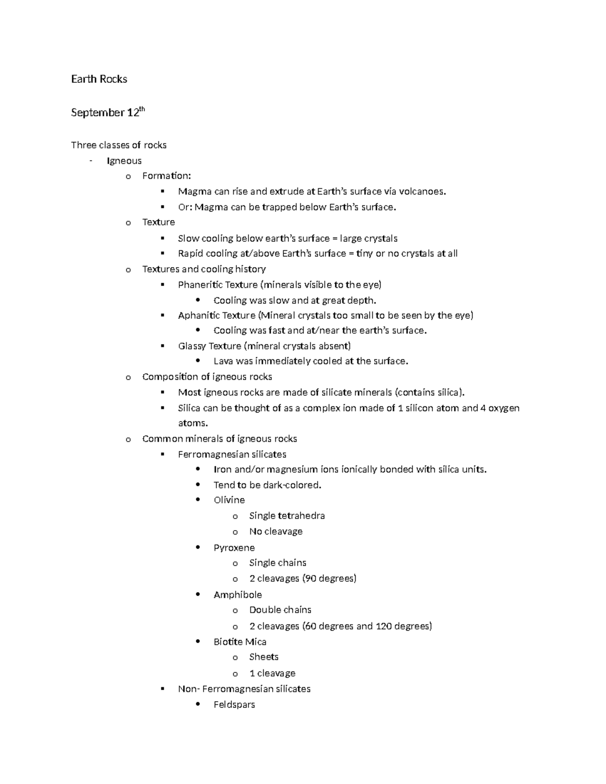Earth Rocks Notes - kiandanxnainxacae aniou - Earth Rocks September ...