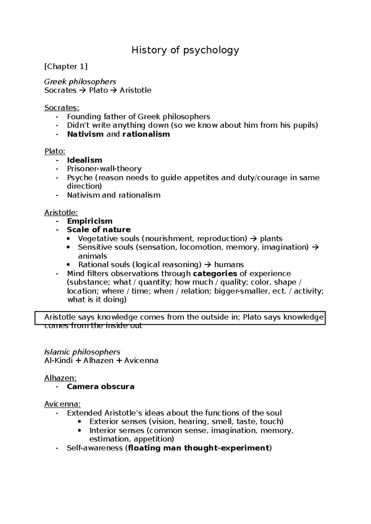 History of Psychology: Key Philosophers and Concepts (PSY 101 ...