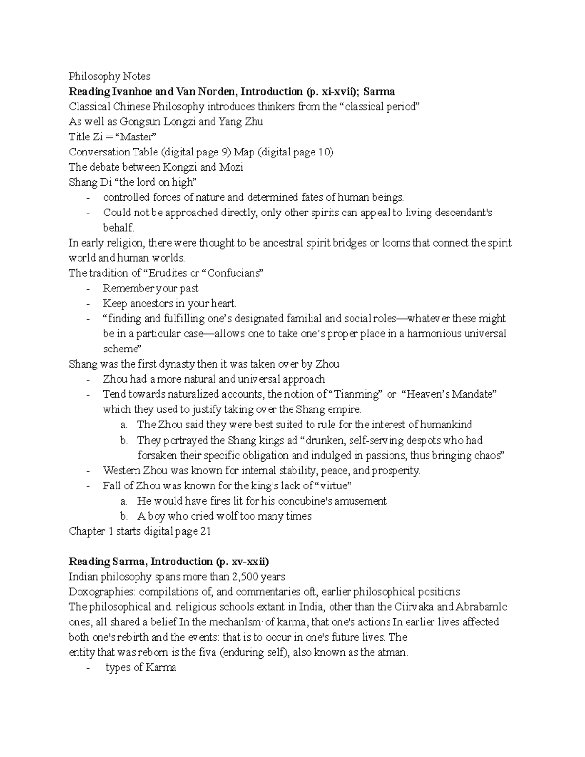 PHIL 101: Notes on Classical & Indian Philosophy Readings and Lectures ...