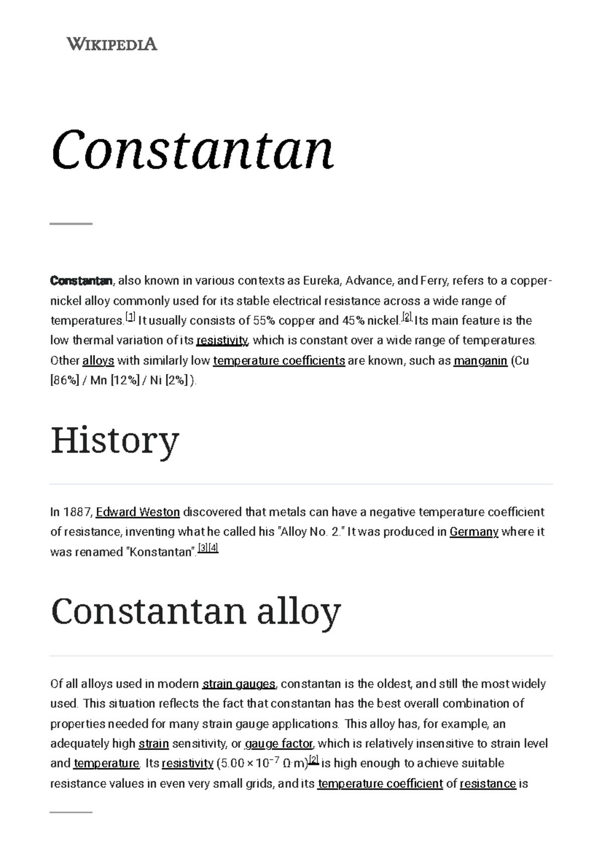 Understanding Constantan: Characteristics and Applications - Studocu