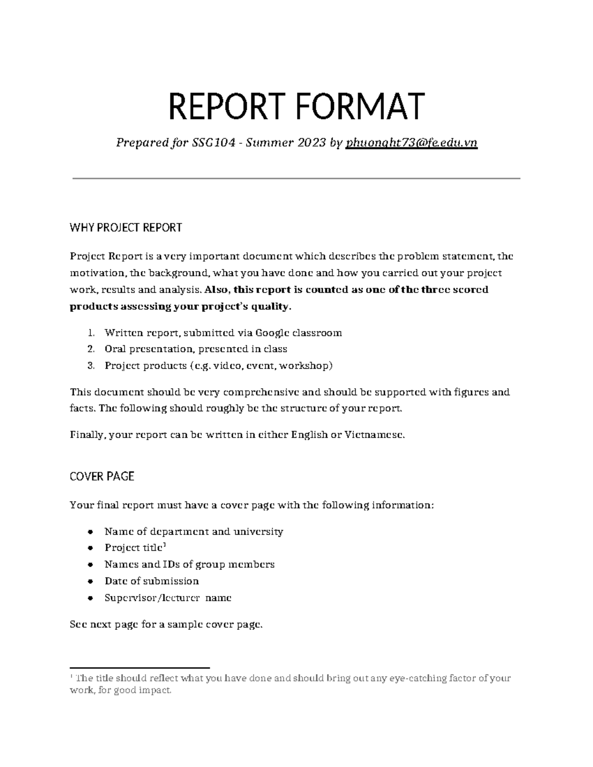 SSG Group-Project-Report-Guideline - REPORT FORMAT Prepared for SSG104 ...