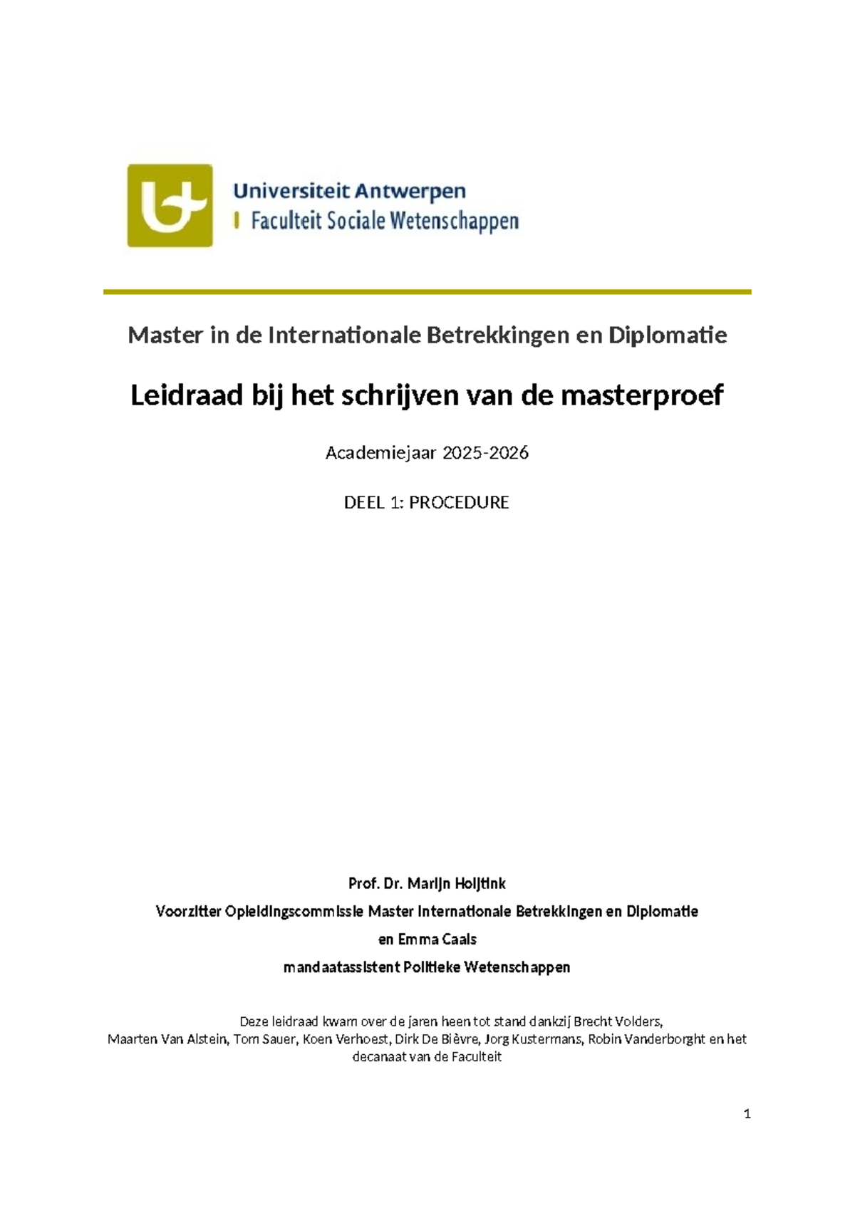 Leidraad Masterproef IBD 2025-2026: Procedures en Belangrijke ...