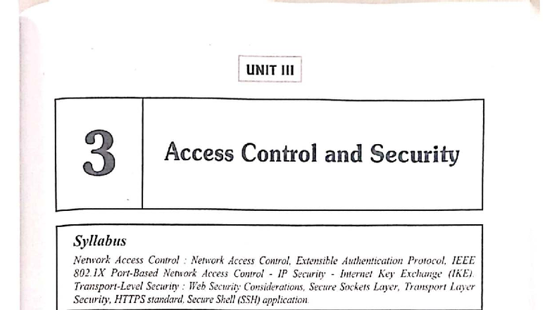 Network Security Syllabus: Access Control & Security (CCS354 Unit 3 ...