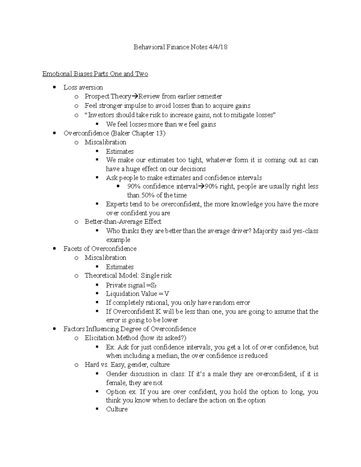 Behavioral Finance FIN 501 Final Study Guide: Key Concepts & Biases ...