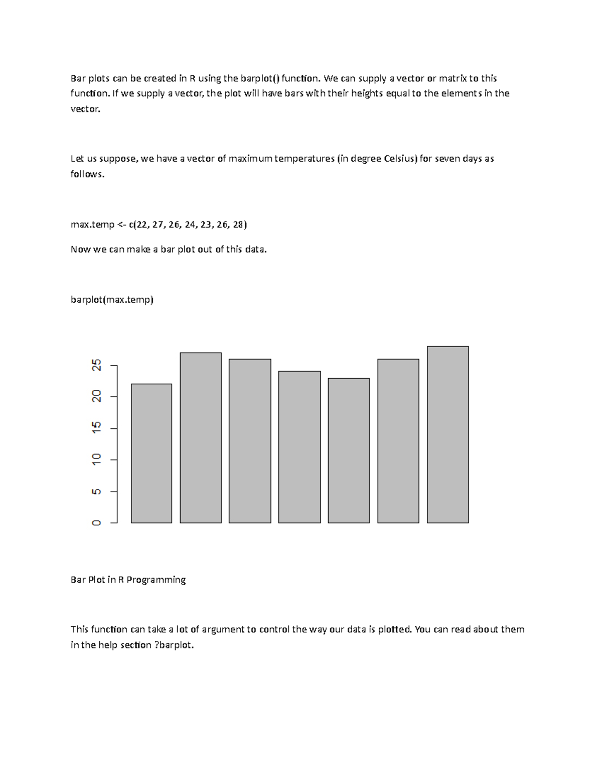 Chapter 3 data visualization - Bar plots can be created in R using the ...