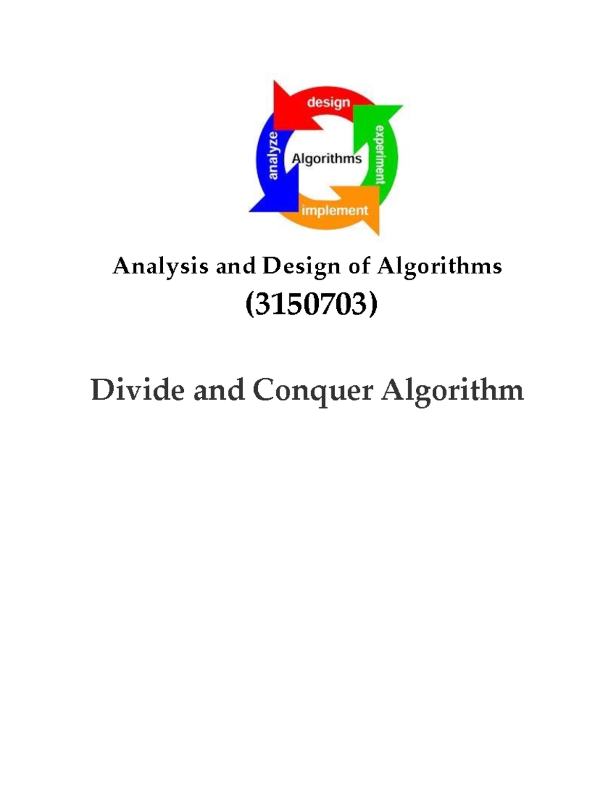 Analysis and Design of Algorithms(3150703) handbook - Analysis and ...