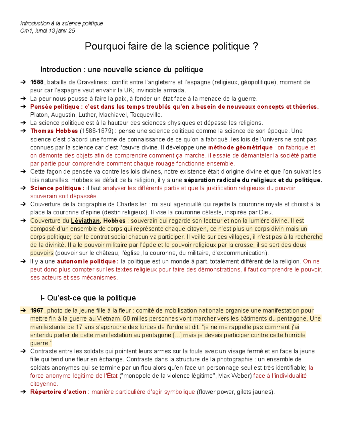 Introduction à la science politique L1 S2 : Concepts et enjeux clés ...