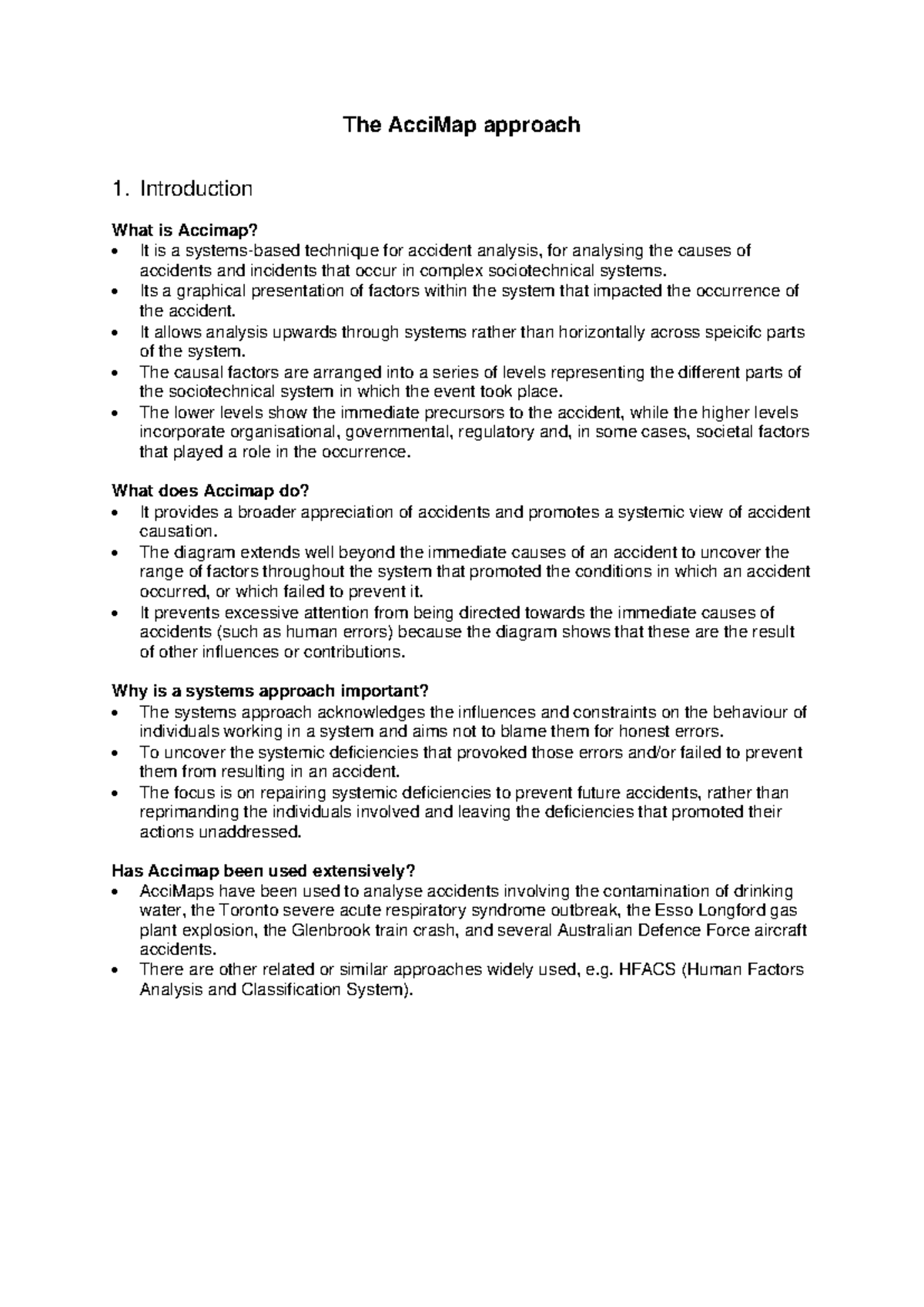 AcciMap Analysis Techniques for Accident Investigation and Prevention ...