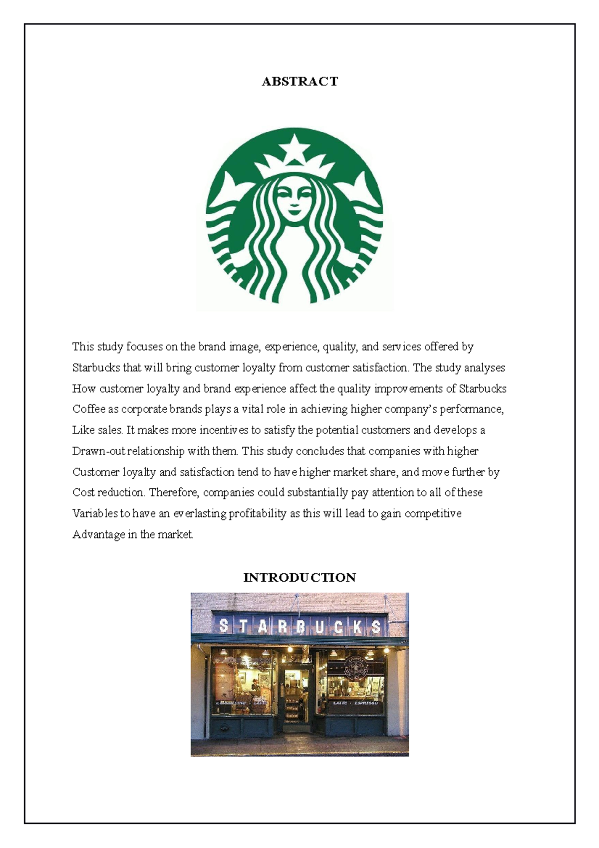 Project on Starbucks: Analyzing Brand Impact, Loyalty, & Satisfaction ...