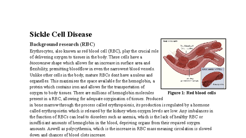 Sickle Cell Disease Overview and Genetic Engineering Insights (RBC ...