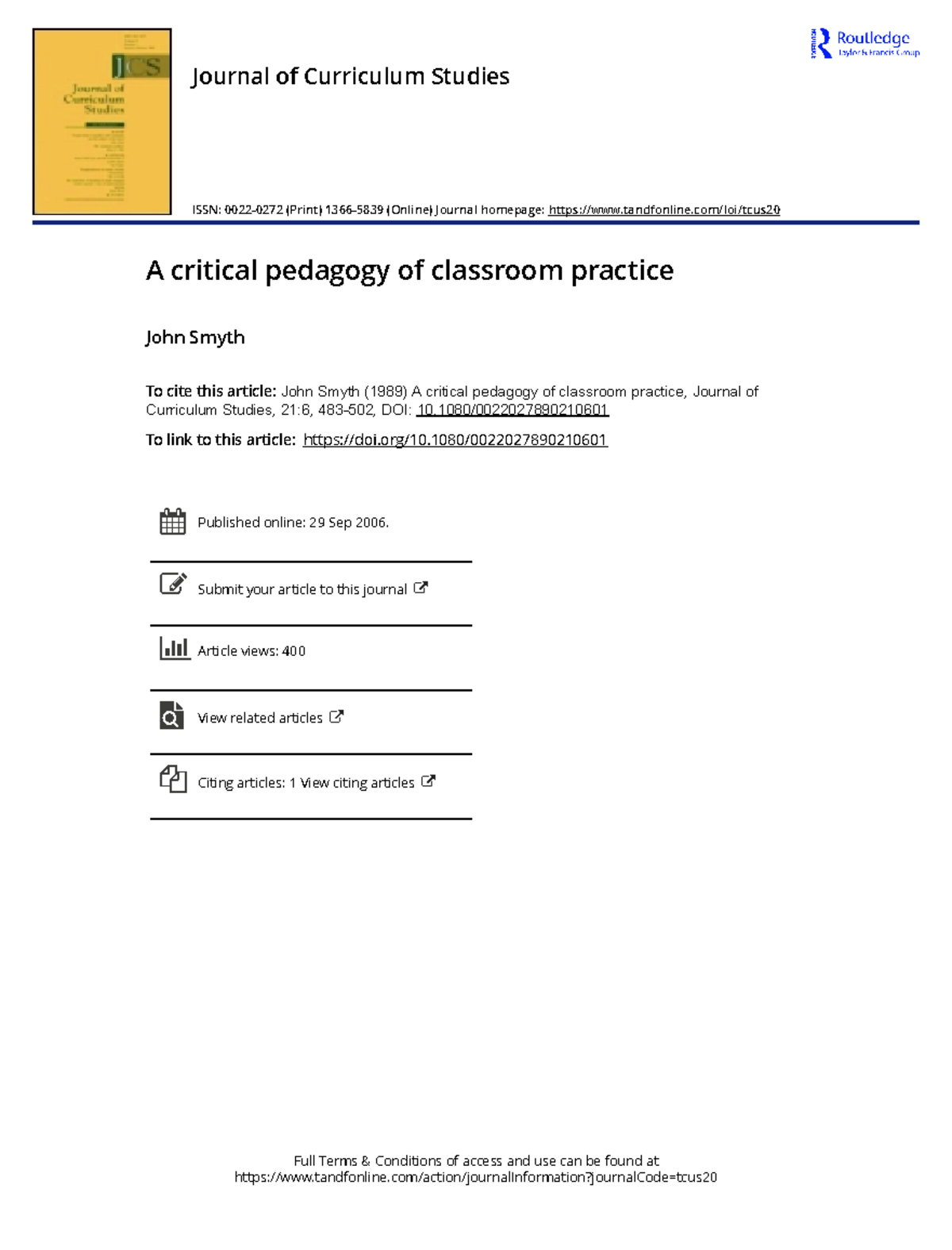 A Critical Pedagogy of Classroom Practice in Education: Insights and ...