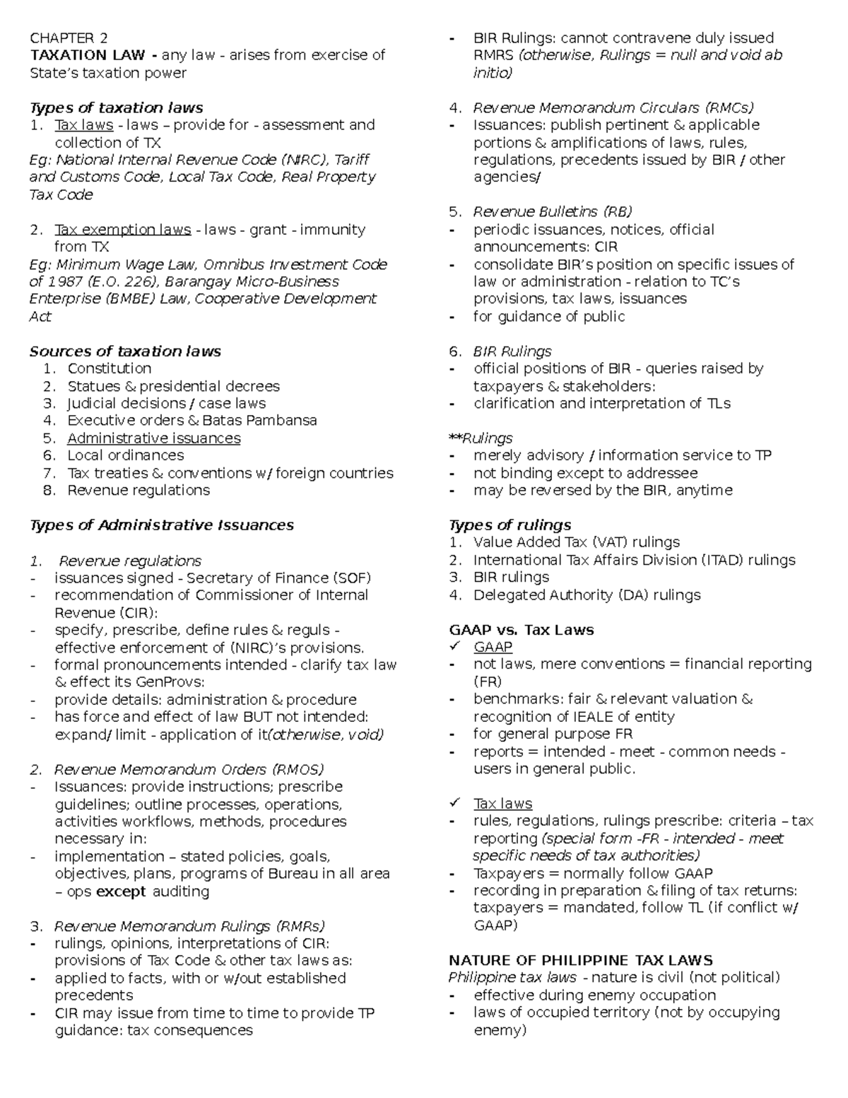 Chapter 2 - Intax - Comprehensive Income Taxation Study Notes - Studocu
