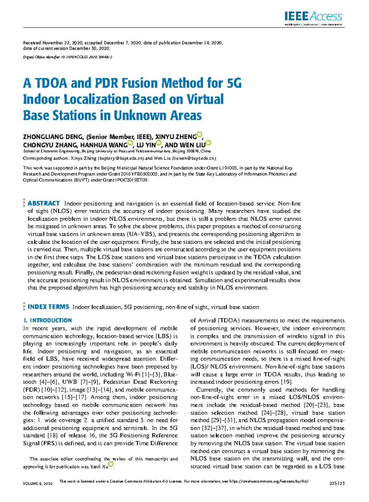 A TDOA and PDR Fusion Method for 5G Indoor Localization - Studocu