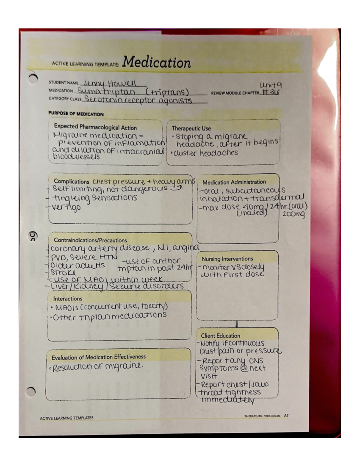 Medication - Med card - ACTIVE LEARNING TEMPLATE: Medication STUDENT ...