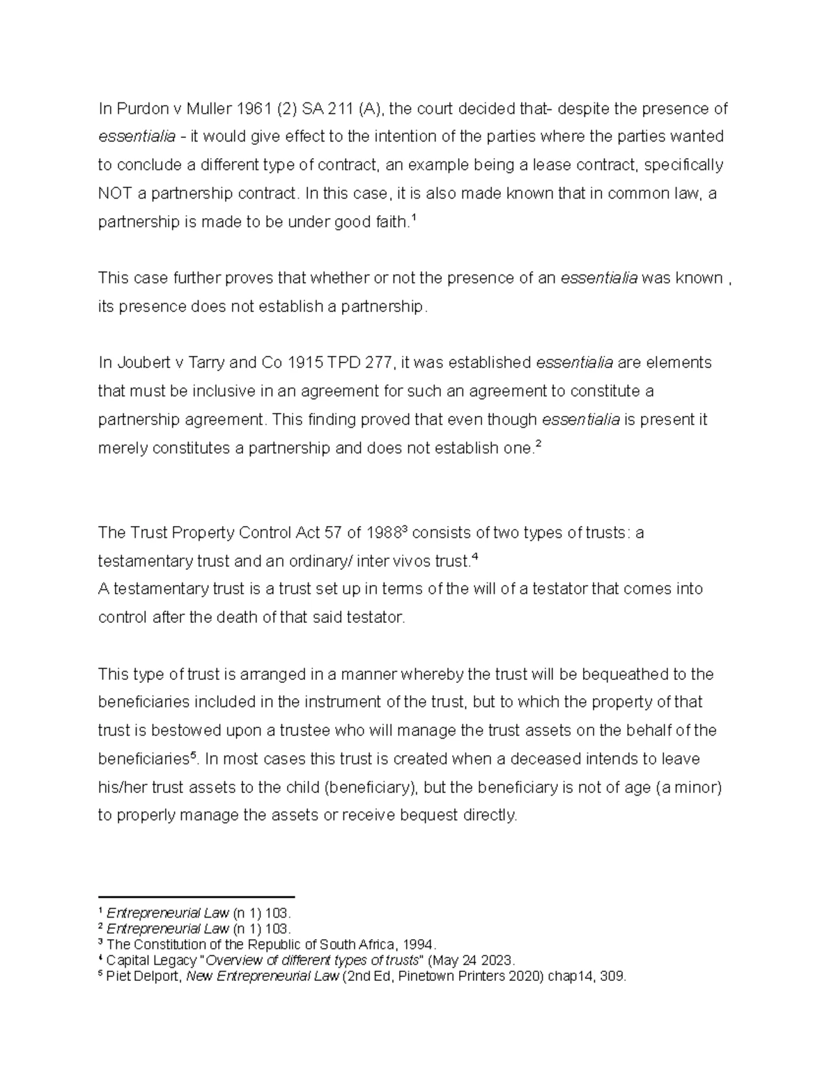 MRL2601 Trust Property Control Act Overview and Types of Trusts - Studocu