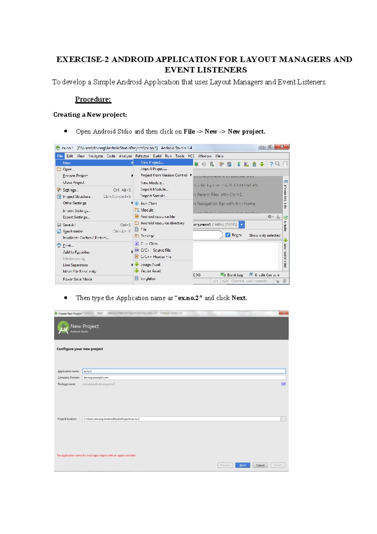 Lab 2 MAD - Android App Development Using Layout Managers & Events ...