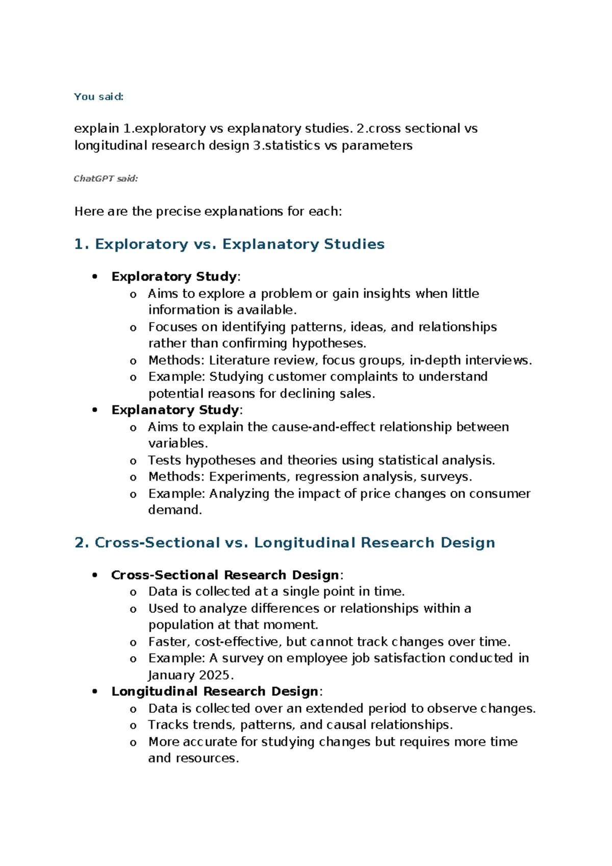 Business Research PAST Papers: Exploratory & Explanatory Studies ...