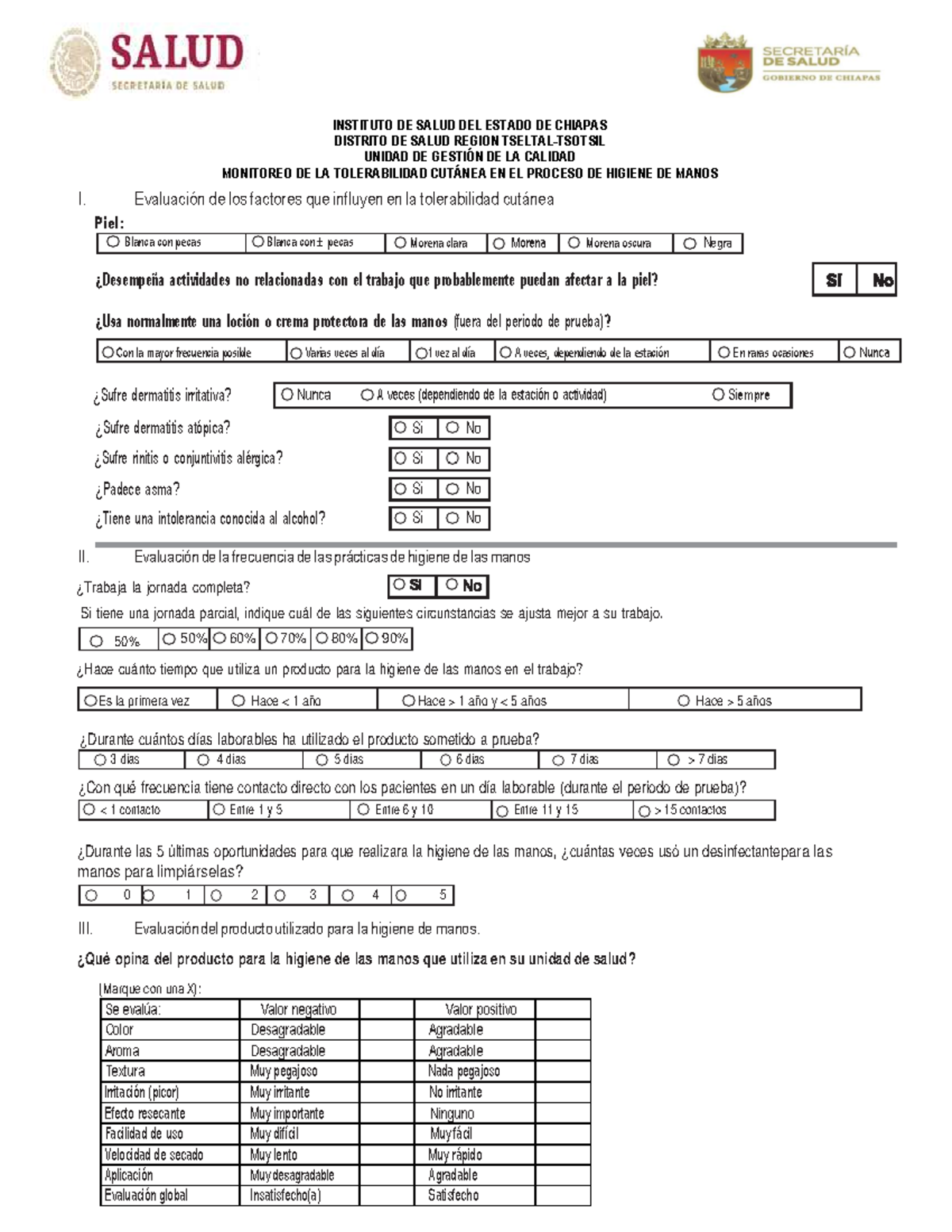 Evaluación de Tolerabilidad Cutánea en Higiene de Manos - IAAS - Document Preview