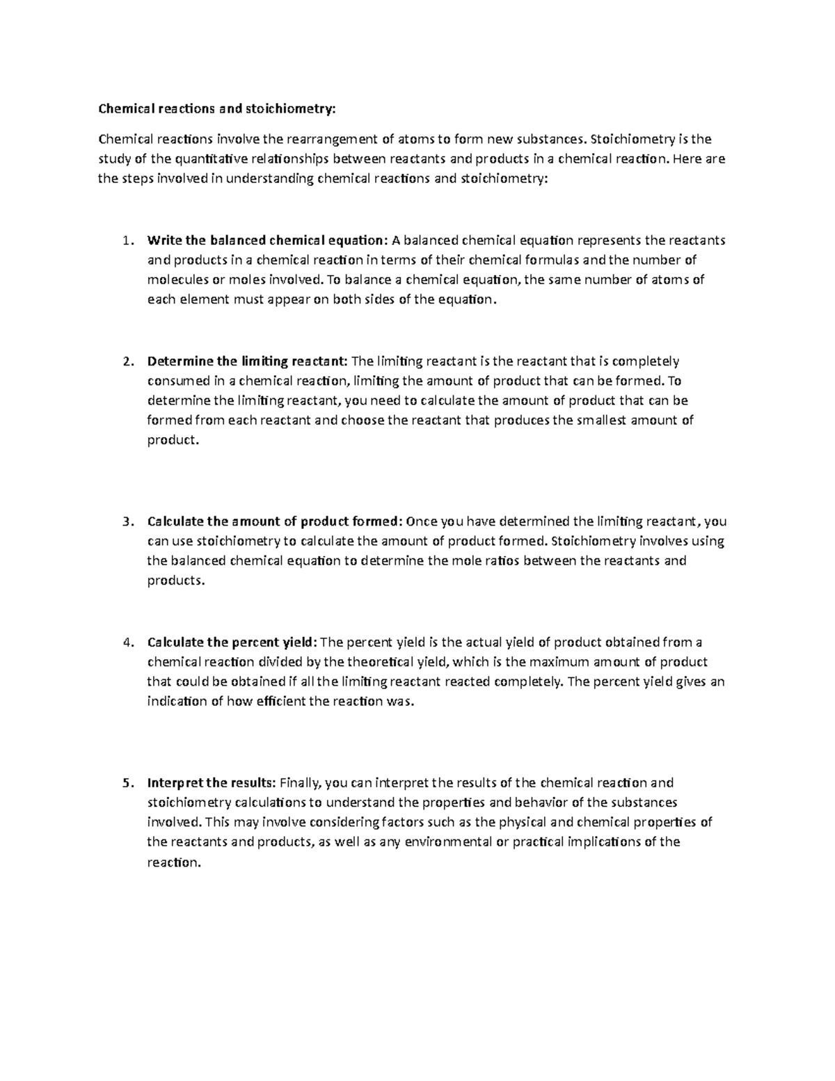 CHEM 101: Understanding Chemical Reactions & Stoichiometry Concepts ...