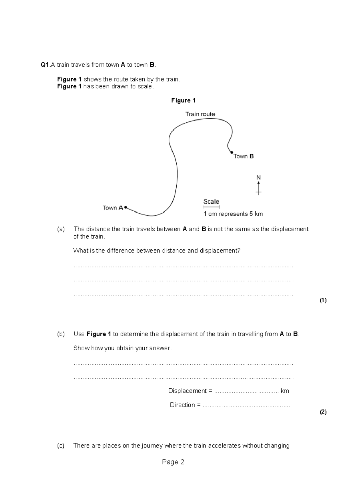 P9 Physics Past Paper 3 Questions - Distance, Displacement & Motion ...