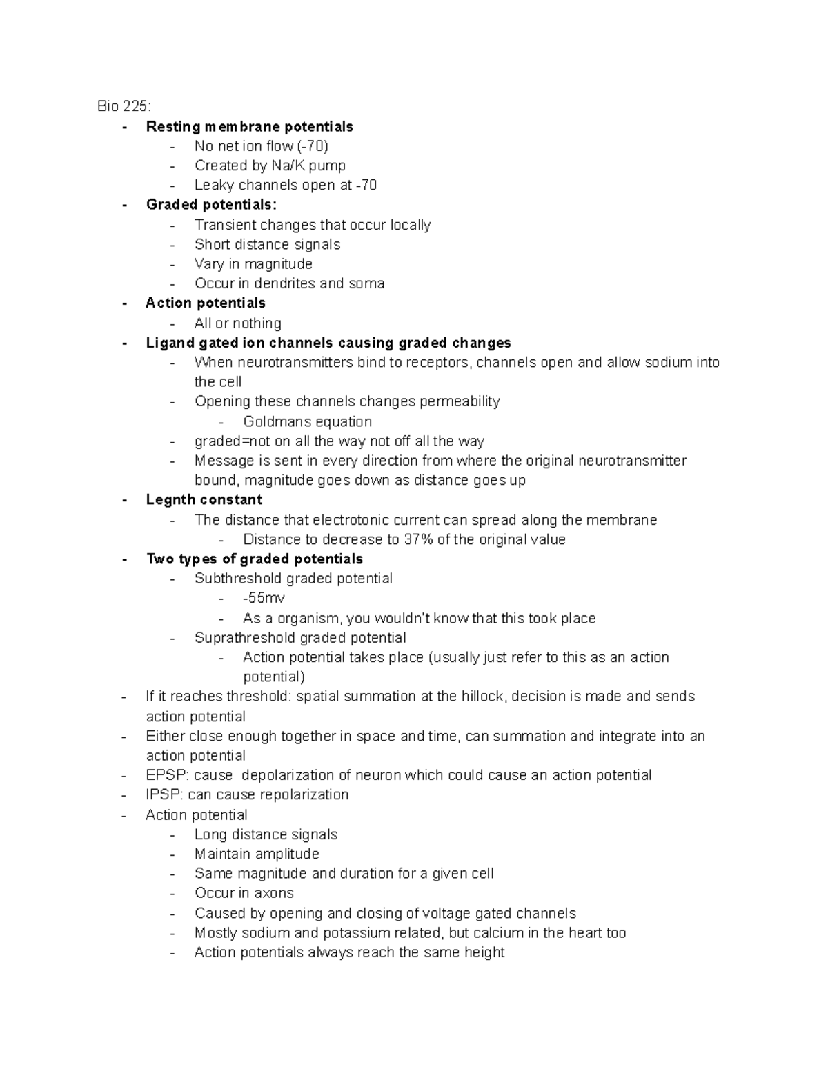 Bio 225 - Lecture Notes on Membrane Potentials and Action Potentials ...