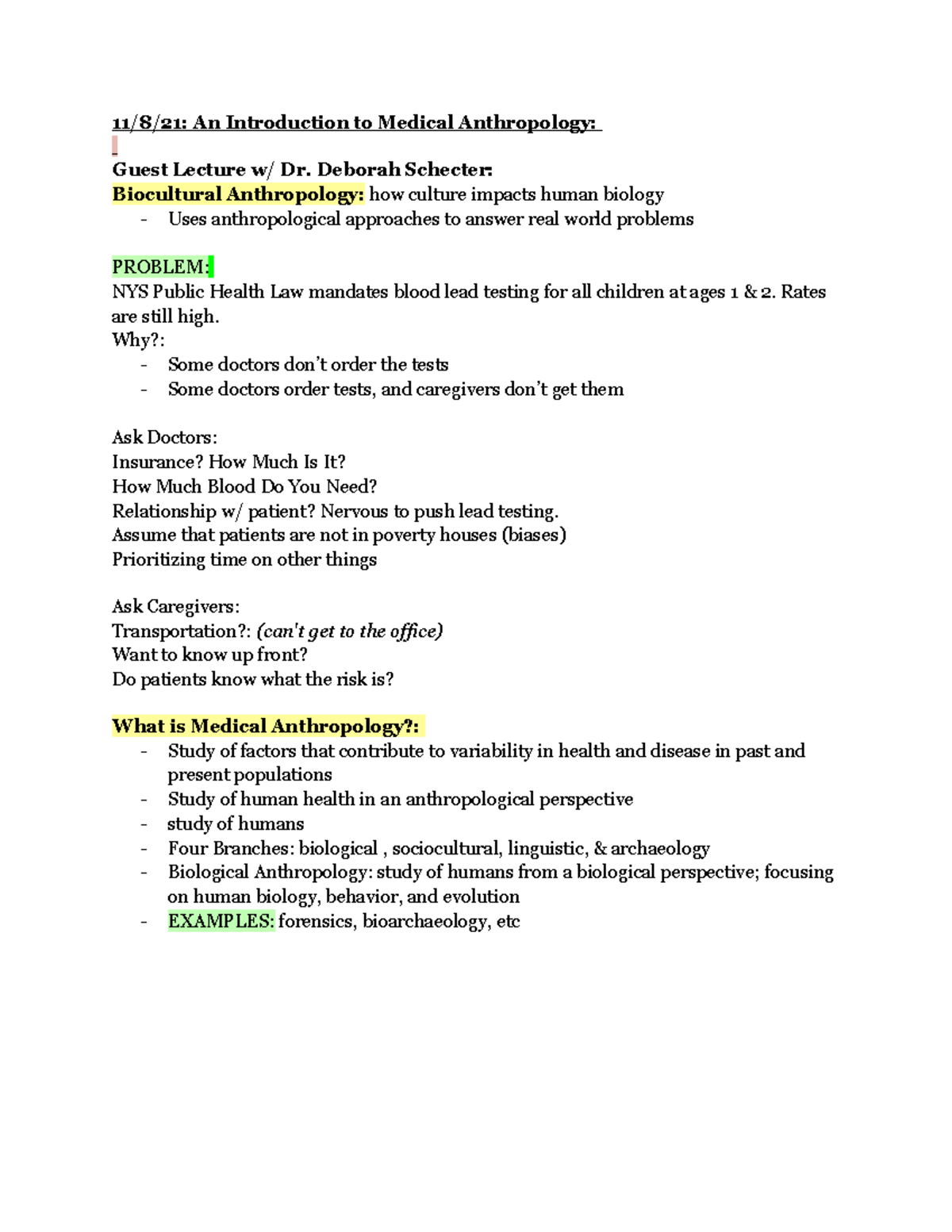 ANTH 111 Final Exam Notes: Medical Anthropology Insights - Studocu