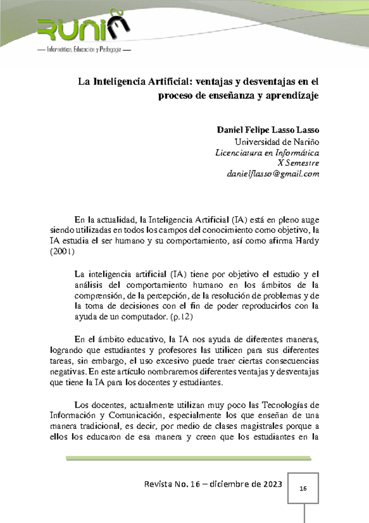 Ventajas y Desventajas de la IA en la Educación - Lic. Informática X ...