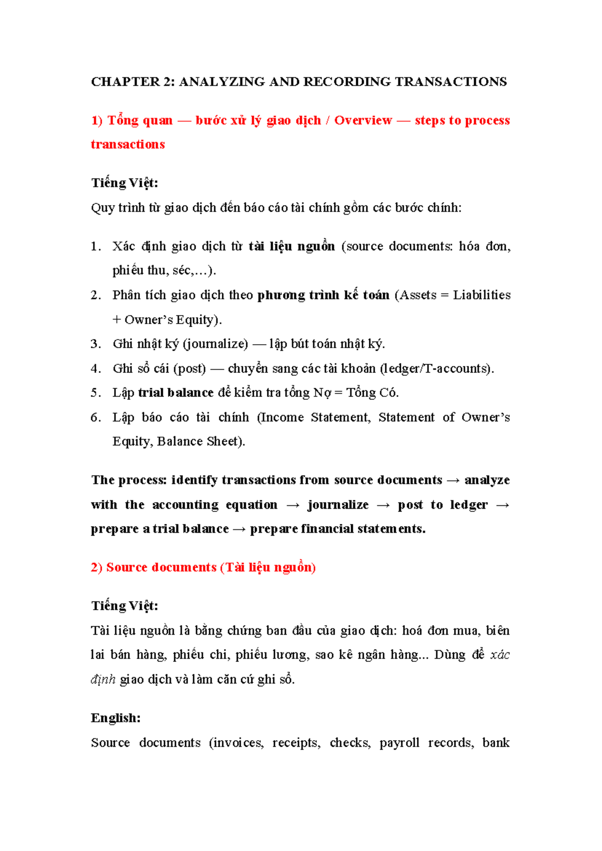 CHAPTER 2: ANALYZING AND RECORDING TRANSACTIONS - Key Steps and ...
