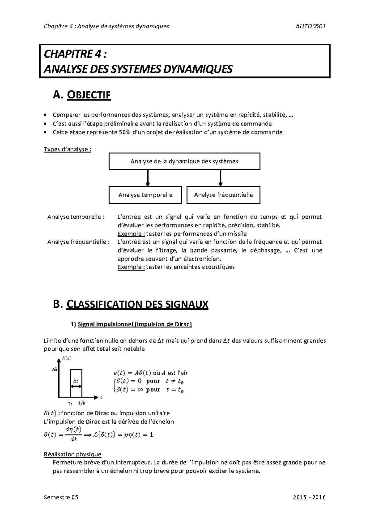 Chapitre 3 réponse temporelle - 7 Réponse temporelle L’objectif de ce ...